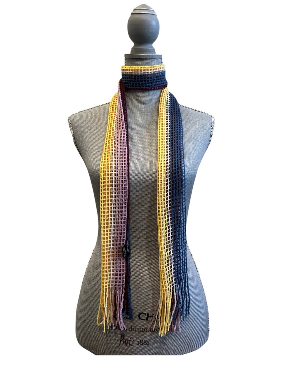 Y2K American Eagle Open Knit Skinny Scarf/Belt Multicolor Boho